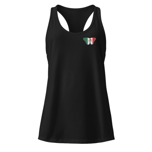 Mexican Flag Butterfly Tank Top with butterfly in Mexico’s flag colours