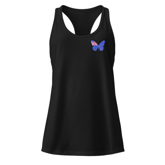 New Zealand Flag Butterfly Tank Top with butterfly in flag design