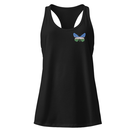 Uzbek Flag Butterfly Tank Top