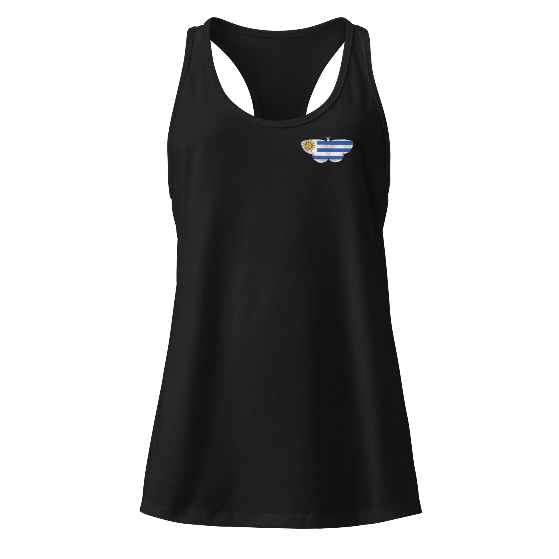 Uruguay Flag Butterflies Tank Top