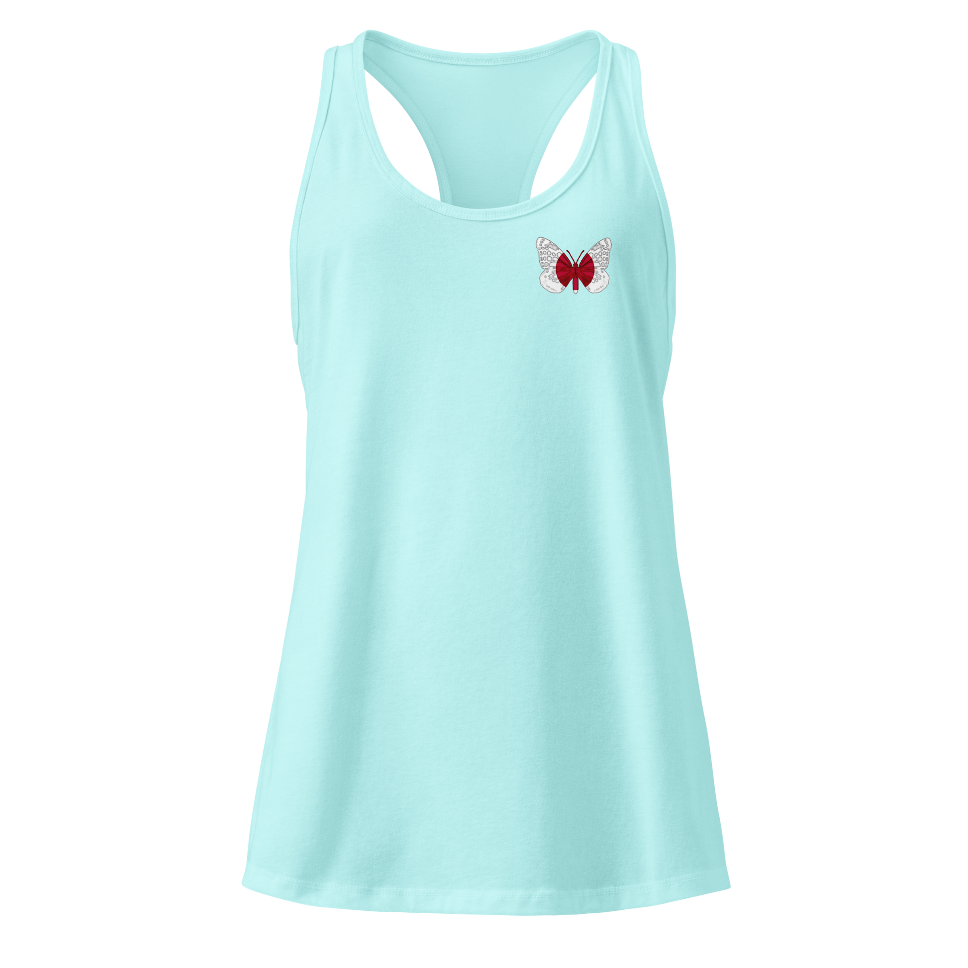 Japanese Flag Butterfly Tank Top with butterfly in red and white