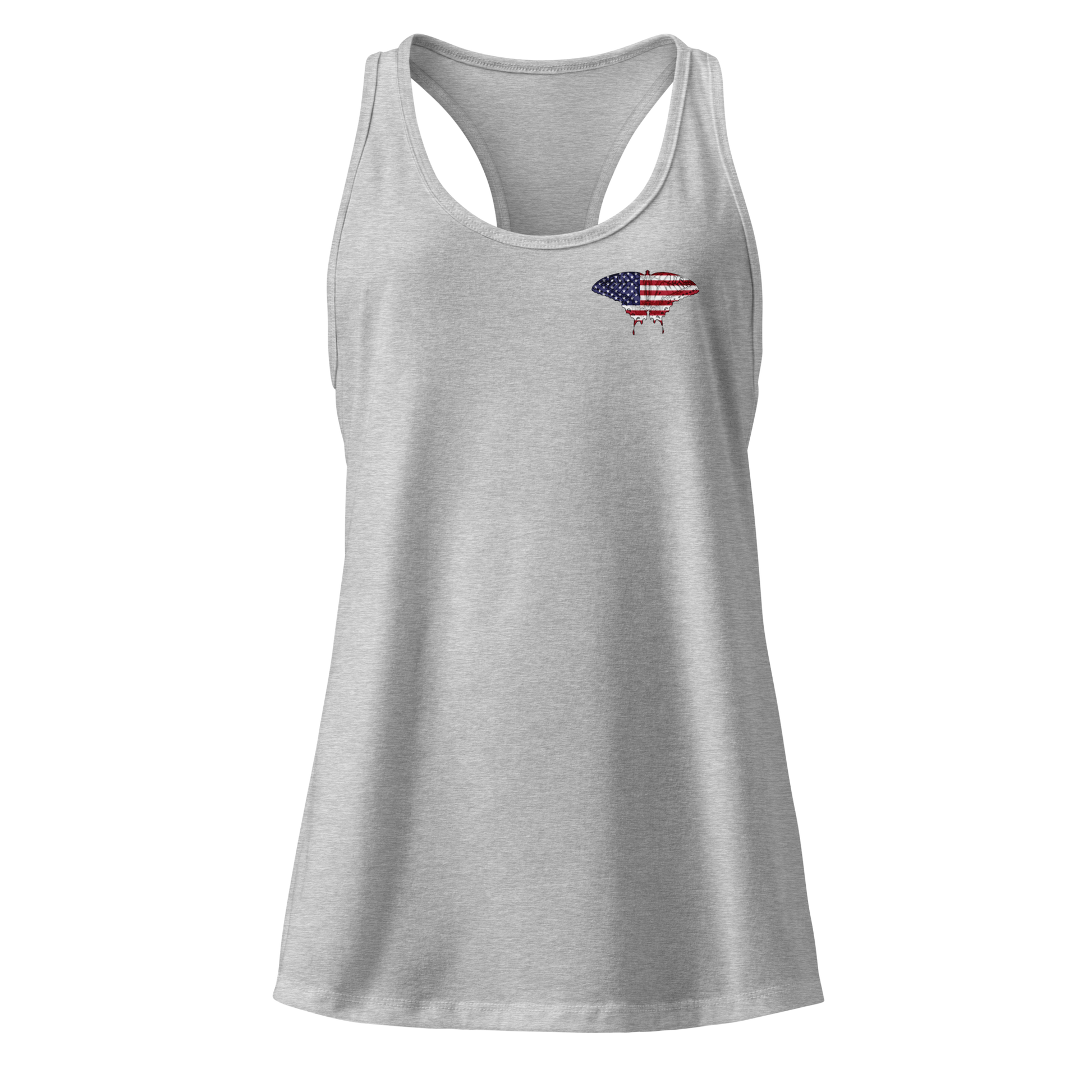 American Flag Butterfly Tank Top with butterfly in Stars and Stripes