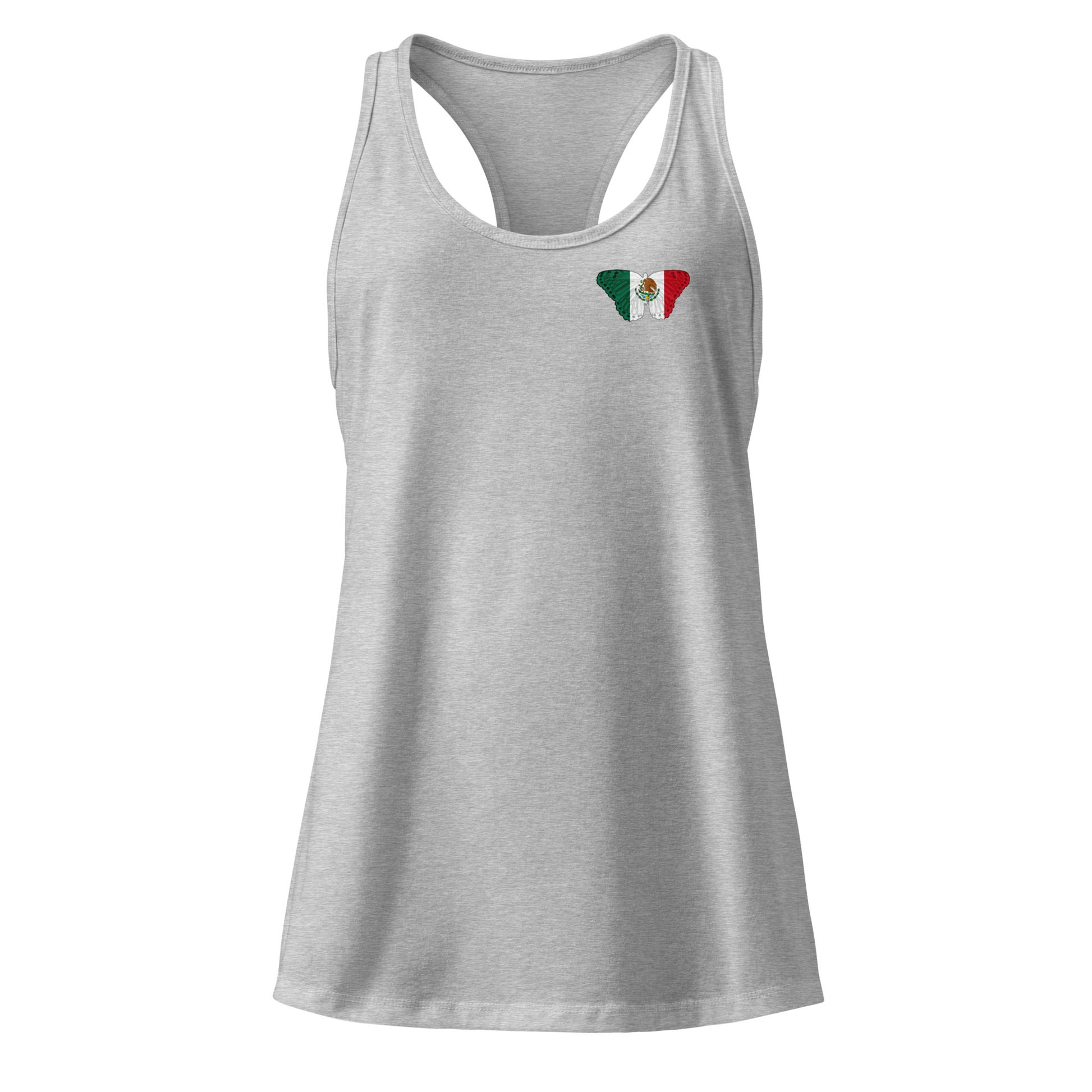 Mexican Flag Butterfly Tank Top with butterfly in Mexico’s flag colours
