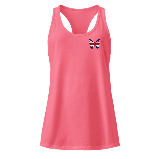 British Flag Butterfly Tank Top with butterfly in Union Jack design