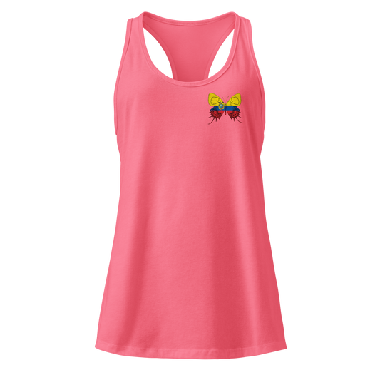 Ecuadorian Flag Butterfly Tank Top with butterfly in Ecuador flag colours