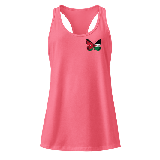 Jordanian Flag Butterfly Tank Top