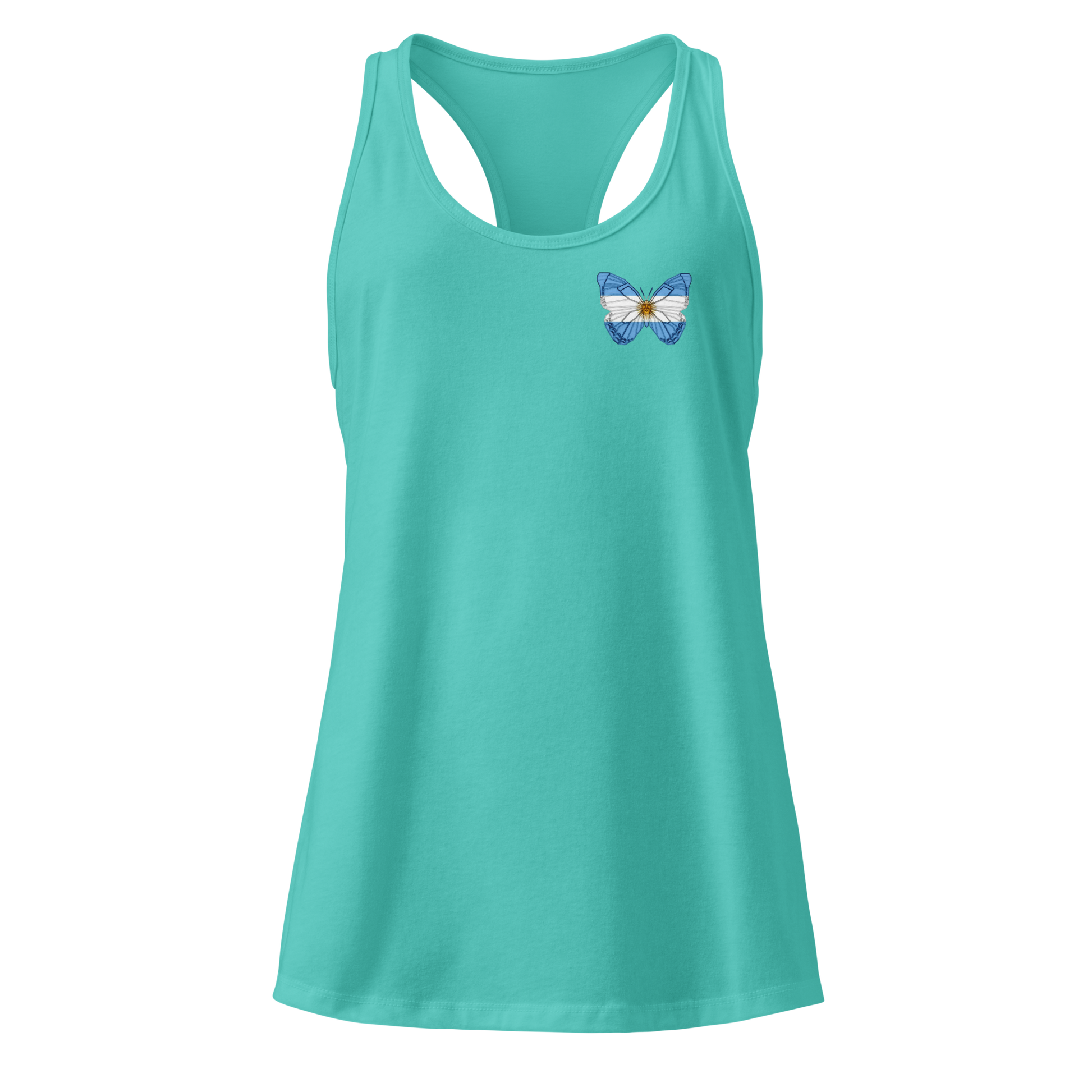 Argentine Flag Butterfly Tank Top with butterfly in Argentine flag design