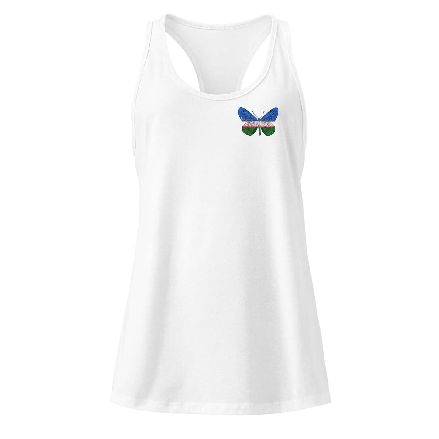 Uzbek Flag Butterfly Tank Top
